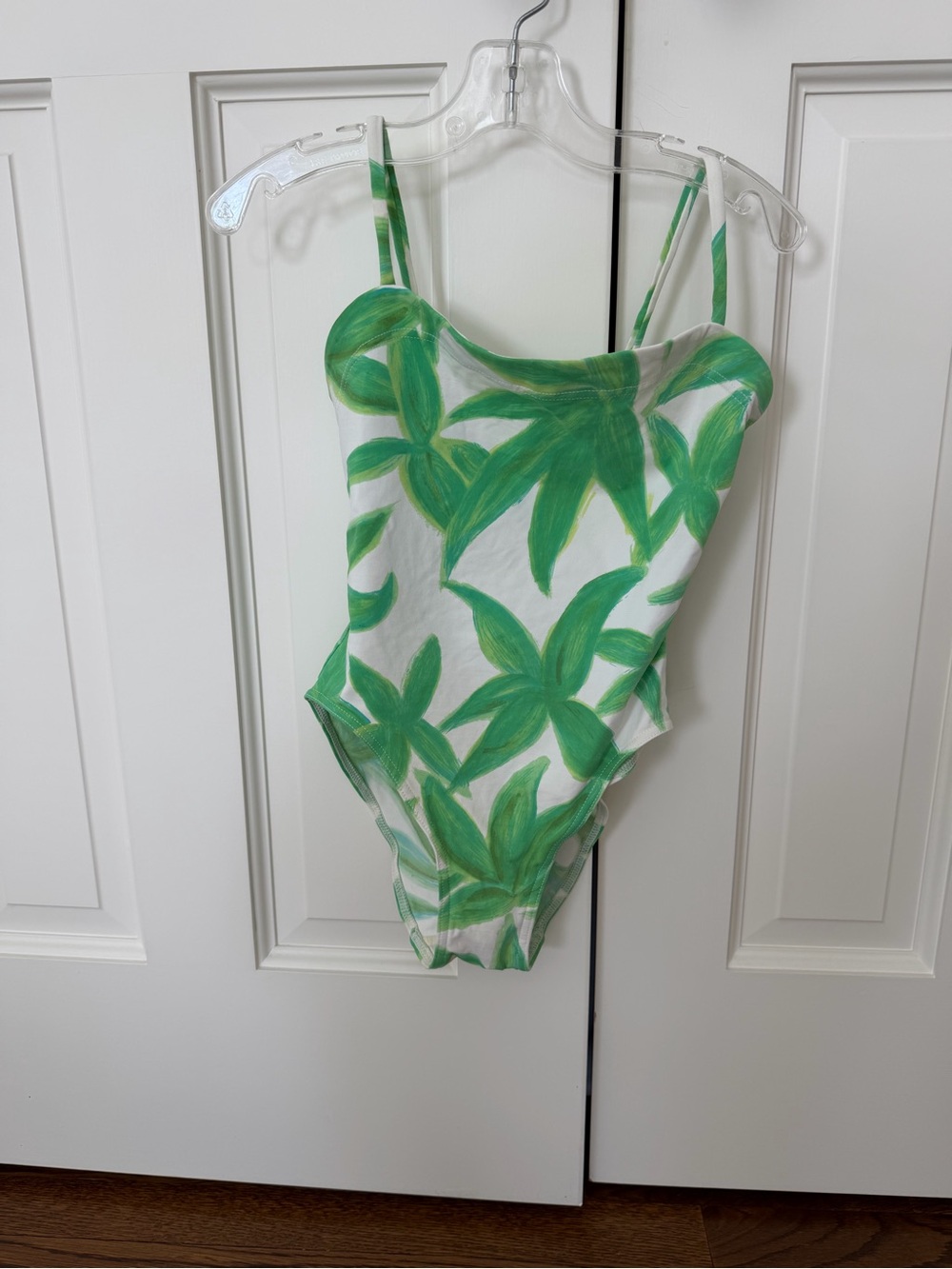 Eres Leaf-Print Green Scoop One-Piece Swimsuit